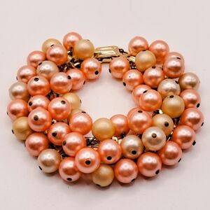 Vintage Japan Mid-Century Faux Pearl Dangle Bracelet